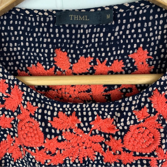 THML Embroidered Top Sleeveless Black Boho Women’s Medium - Picture 3 of 3